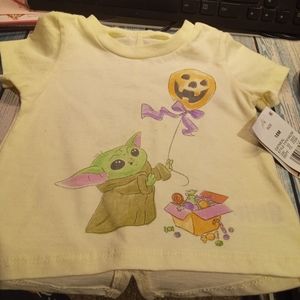 NWT Star wars the Mandalorian Grogu 18M shirt Halloween